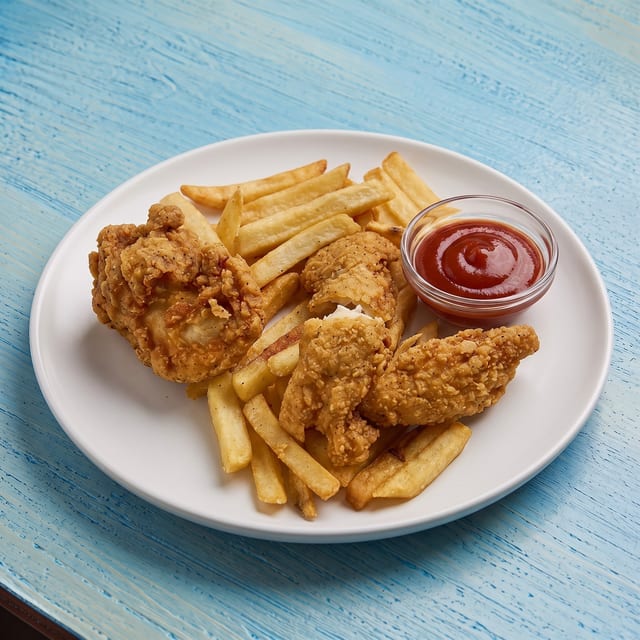 Kids Chicken Fingers & Fries.